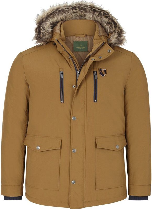 Charles Colby - SIR CLARENCE - Regenjas - Donkergeel - Herenmode in Grote Maten