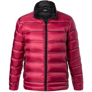 James and Nicholson Heren Quilted Down Jacket (Rood/zwart)