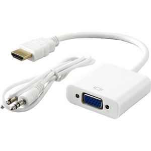 SBOX AD.HDMI-VGA+A video kabel adapter HDMI Type A (Standaard) VGA (D-Sub) + 3.5mm Wit