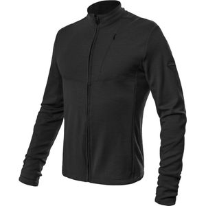 Sensor - Baselayer - Thermoshirt - Lange Mouw - Merino Wol - Outdoor - Heren - Full Zip - Zwart - Small