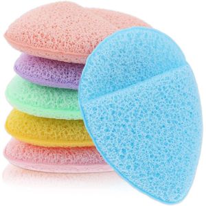 Peelingspons en reinigingspons - 6 stuks herbruikbare sponzen voor gezichtsreiniging