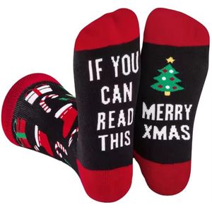 SilverAndCoco® - Rebelse Kerstsokken / Gekke Foute Vrolijke Happy Kerst Sokken Kerstman / Leuke Grappige Dikke Warme Huissokken Kerstmis Dames & Heren Kerstcadeau pakket / Wintersokken Kleding Socks Sinterklaas Schoen Cadeautje - Als je dit kan Lezen