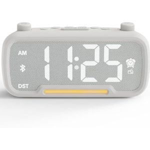 Digitale wekkerradio met Bluetooth, lichtwecker met USB oplader, batterijback-up, dimbaar, instelbaar volume voor diepe slapers