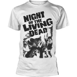Plan 9 Unisex Tshirt -S- NIGHT OF THE LIVING DEAD (WHITE) Wit