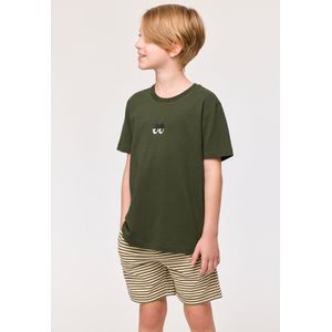 Woody Jongens-Heren Pyjama donkergroen - maat 128/8J