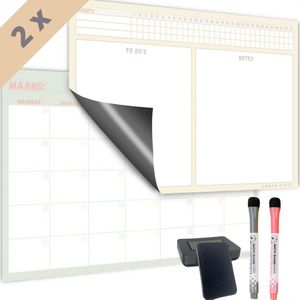 Magnetische weekplanner whiteboard (2) - planner magnetisch - planbord - familieplanner - maandplanner magnetisch