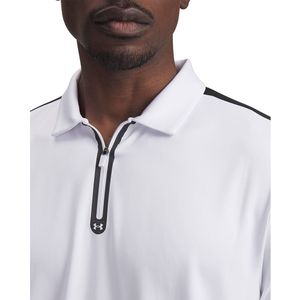 Under Armour Golf Drive Zip Korte Mouw Poloshirt Wit M