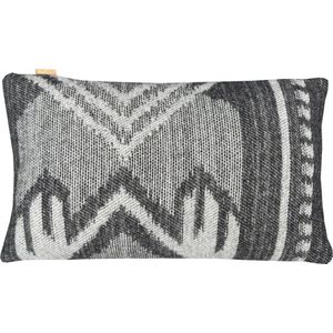 Mochica wool cushion black ornament rectangle