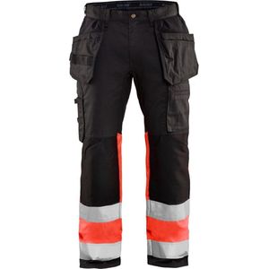 Blaklader 1558 Reflecterende Werkbroek Stretch Zwart/Rood