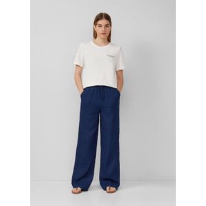s.Oliver - Broek - Navy - Wide Leg - Mid Waist - Luchtige Stof