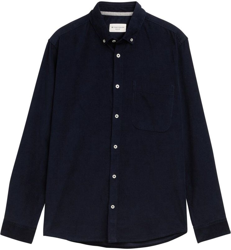 TOM TAILOR - Overhemd - Blauw - Regular Fit - Lange Mouw