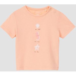s.Oliver - T-Shirt - Katoen - Met Glitterprint - Korte Mouwen