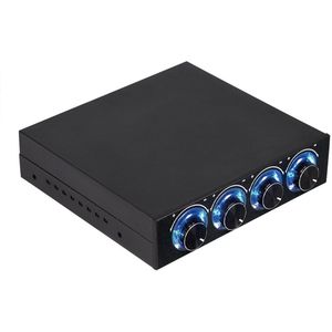 Pc-ventilatorsnelheidsregelaar, 4-kanaals koellichaamregelaar voor computer met blauwe led