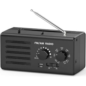 Transistorradio AM/FM Draagbare Radio Beste Ontvangst USB Stroom Hoofdtelefoon Camping Thuis