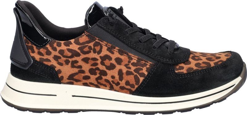 Ara - OSAKA - Slip-on Sneakers - Zwart/Luipaard - Sleehak - Laag