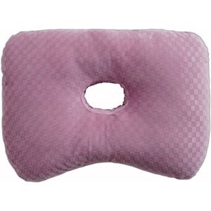 Hoofdkussen - slaapkussen - Oorpiercing kussen - Ergonomisch contour - met gat voor CNH en oorpijn, ontsteking, doorligwonden voor zijslapers, katoenen en polyester zijslaperkussen, wasbaar en verstelbaar oorbeschermingskussen, Paars