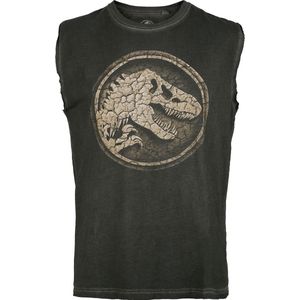 Jurassic Park Jurassic World - Cracked Earth Logo Heren Tanktop - grijs - M