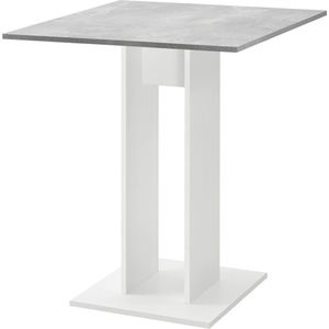 In And OutdoorMatch Alexis Eettafel Dora - Vierkant - 65x65x78 cm - Betonlook en Wit - Spaanplaat - Modern Alexis