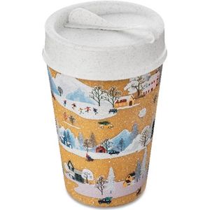Dubbelwandige Koffiebeker met Deksel, 0.4 L, Organic, Winter Wonderland - Koziol | Iso To Go