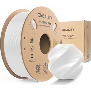 Creality Hyper PLA Filament - Wit - 1,75 mm - 1 kg - 3D-printerfilament voor Snel Printen - Kluwenvrij - Sterke Hechting & Uitstekende Overhangprestaties - 3D Printer Filament White