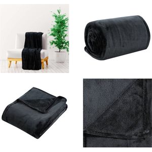 vidaXL Deken 150x200 cm polyester zwart - Deken - Dekens - Picknickdeken - Fleecedeken