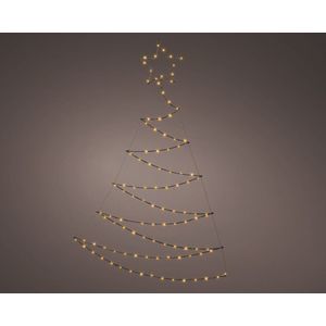 Metalen kerstboom zwart met 110 micro LED lampjes - 110CM