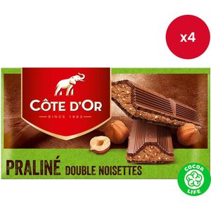 Côte d'Or - chocoladereep - Praliné Double Noisette - 200g x 4