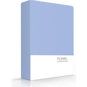 Zavelo Deluxe Flanel kussenslopen Blauw - 60 x 70 cm - Set van 2 - Extra Dikke Kwaliteit - Heerlijk Zacht - 100% Katoen
