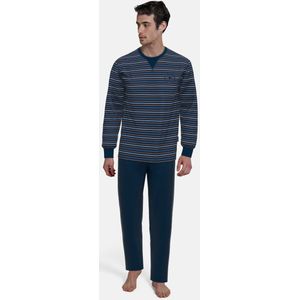 Tom Tailor pyjama heren - blauw/bruin/wit gestreept - 71467/532 - maat 56