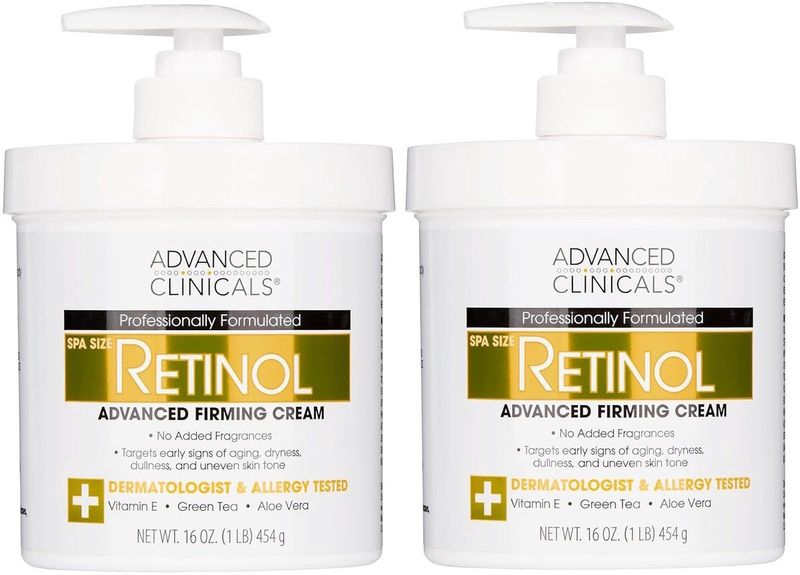 Advanced Clinicals Retinol Firming Cream – Anti-Aging Crème met Retinol – Verstevigt & Verzacht – 2x 454 g