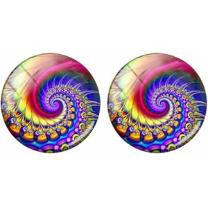 Clip oorbellen Anya paars geel 2 cm