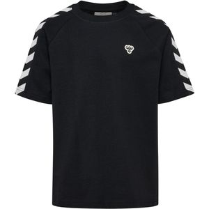 Hummel - Shirt - Zwart/Wit - Jersey - Halve Mouw - Losse Pasvorm