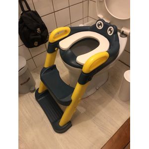 Wc bril verkleiner met trapje - toilet verkleiner met trap - toilet trainer met trap - opvouwbare wc bril verkleiner geel/blauw