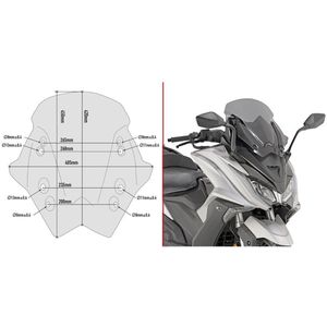 Givi D6110S - Voorruit - Grijs - Specifiek Laag Sportscherm - 42 x 48,5 cm