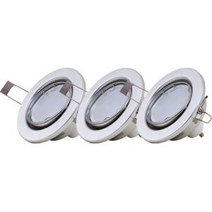 Briloner Leuchten FIT Inbouwspot - set van 3 - LED - GU10 - Warm wit - Ø 86 mm - Alu kleur