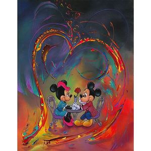 Diamond Painting-Disney-Mickey Mouse en Minnie Mouse-30x40-Ronde steentjes-Diamond painting pakket volledig