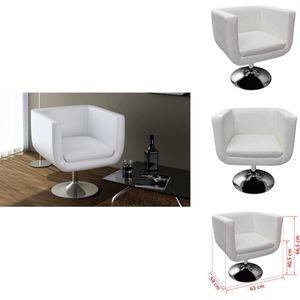 vidaXL Fauteuil - Fauteuils - Stoel - Stoelen - Barkruk kunstleer wit