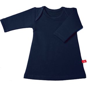 Jurkje lange mouw donkerblauw 74-80 bio sweatstof