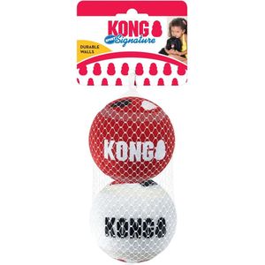 KONG Signature Speelballen L - steviger dan tennisballen - niet schurend materiaal - speelbal voor honden - 2 stuks