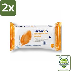 Lactacyd Tissues Verzorgend 15 stuks per verpakking - Voordeelverpakking - 2 stuks - Intieme doekjes - Intieme reiniging