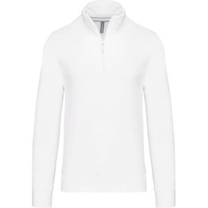 Sweatshirt Heren S Kariban 1/4-ritskraag Lange mouw White 80% Katoen, 20% Polyester