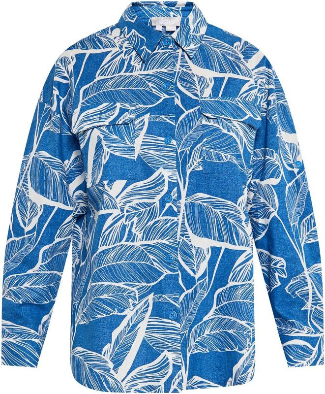 usha - Hemd - Katoen - Bladprint - Lange Mouwen