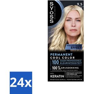 24 x SYOSS - Coloration 9-5 Frozen Pearl Blonde - Haarverf - Grijsdekking - Vermindert Haarbreuk - Permanente Haarkleuring - Haarkleur - Grijsdekking - Keratine - Blond