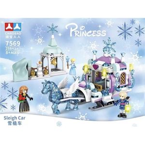 Frozen Sneeuwwagen - IJs slee - Magie - Sprookje - Elsa Anna - Compatibel met Lego - Educatief - Cadeau - Pegasus - Winter - Speelgoed - Bouwstenen