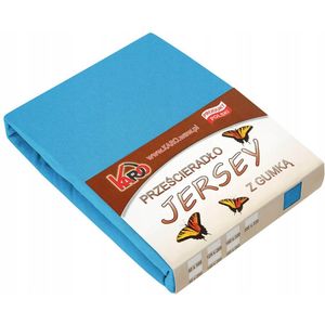 Jersey hoeslake met elastiek 200x220 cm turkoois