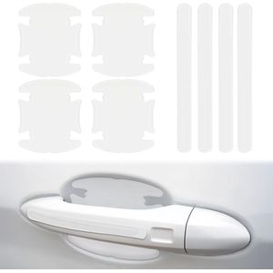 Geschikt voor 8 stuks waterdichte anti-kras stickers voor autodeurgrepen en achteruitkijkspiegels, transparante anti-kras beschermstickers