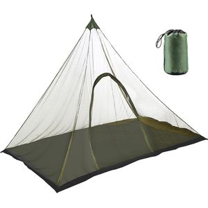 Camping klamboe, campingtent, muggennet voor 1 persoon, 220 x 120 x 100 cm, waterdicht, nettent met ritssluiting, voor wandelen, kamperen, vissen (groen)