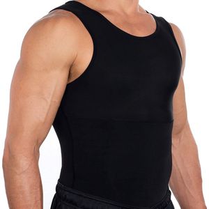 De Millennials Corrigerend hemd- Zwart - Maat M - Compressiehemd voor heren - Afslank - slankere uitstraling - Corrigerend Shirt -figuurvormend ondergoed om de buik weg te nemen - Mannen Shapewear Hemd -seamless-tanktop