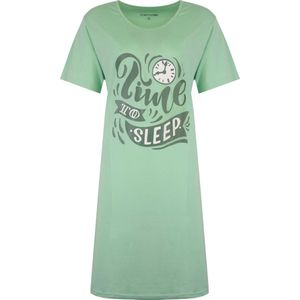 Temptation Dames Nachthemd - Big Shirt - Katoen - Groen - Maat S