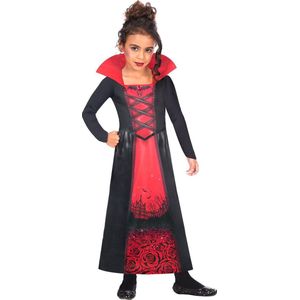 Amscan Verkleedjurk Rose Vampiress Meisjes Rood/zwart Mt 8-10 Jaar